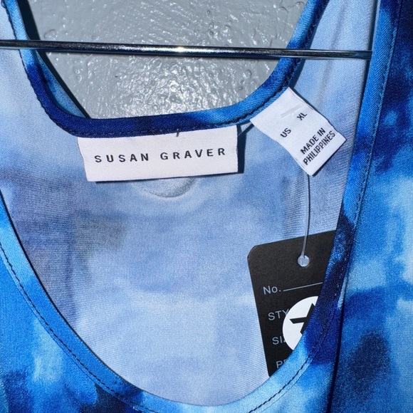 Susan Graver Blue Cold Shoulder Sundress - Picture 2 of 4